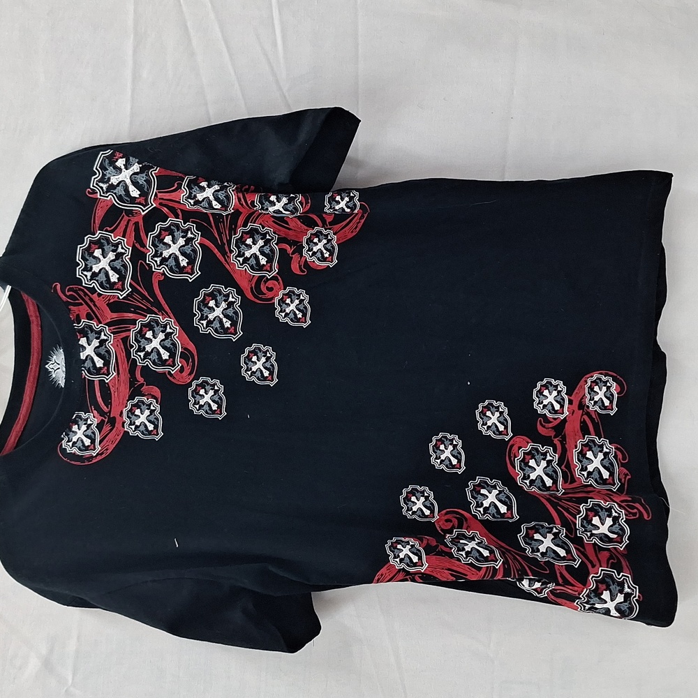 Jinzu Tshirt Men's XL Black, Red & Grey Graphic Short Sleeve